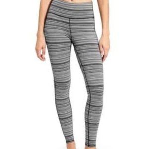 Athleta M Chaturanga Legging Black White Stripe